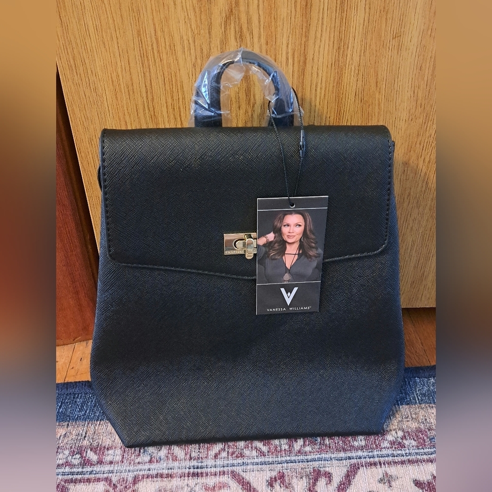 Vanessa Williams Posh Collection Black Backpack Purse NWT